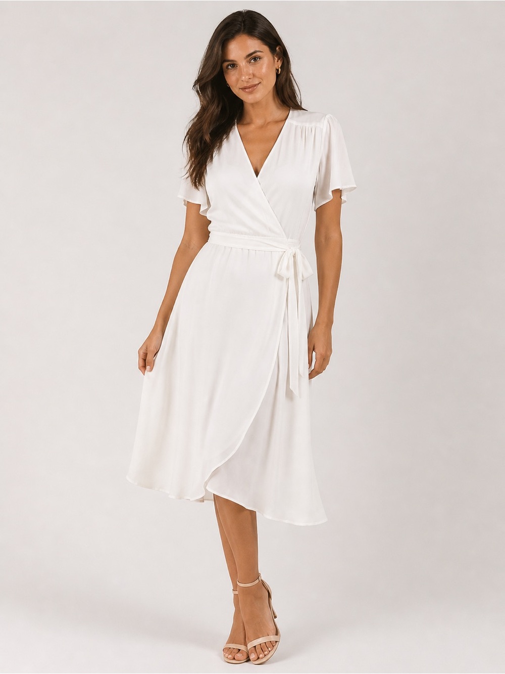 LULUS BRAND NEW Elegant White Wrap Dress